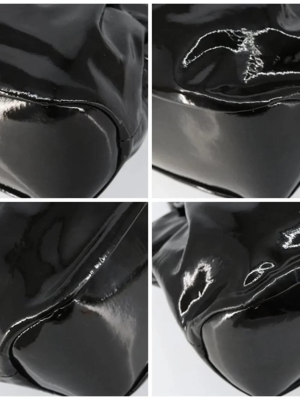 Salvatore Ferragamo Tote Bag Enamel Black Auth BA7665